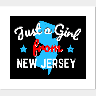 Just A Girl From New Jersey USA State Posters and Art